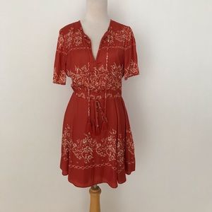 Orange cottage core dress